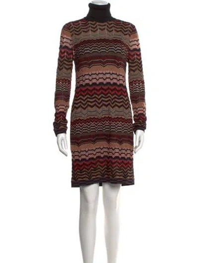Pre-owned Missoni Striped Mini Dress In Neutral