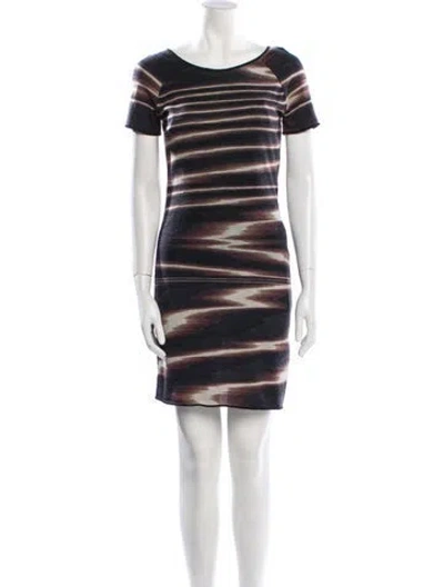 Pre-owned Missoni Striped Mini Dress In Neutral