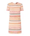 Missoni Metallic Chevron Short-sleeve Mini Dress In Nude