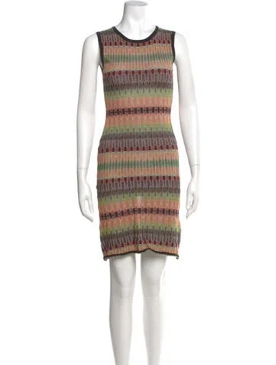 Pre-owned Missoni Striped Mini Dress In Orange