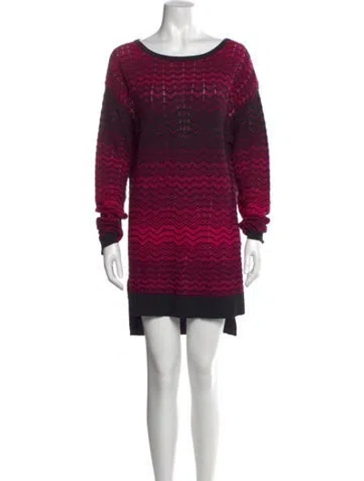 Pre-owned Missoni Striped Mini Dress In Pink