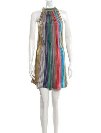 Pre-owned Missoni Striped Mini Dress In Pink