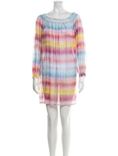 Pre-owned Missoni Striped Mini Dress In Pink