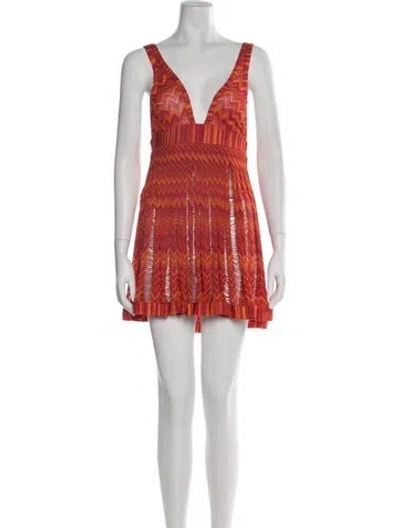 Pre-owned Missoni Striped Mini Dress In Pink