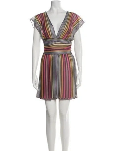 Pre-owned Missoni Striped Mini Dress In Pink
