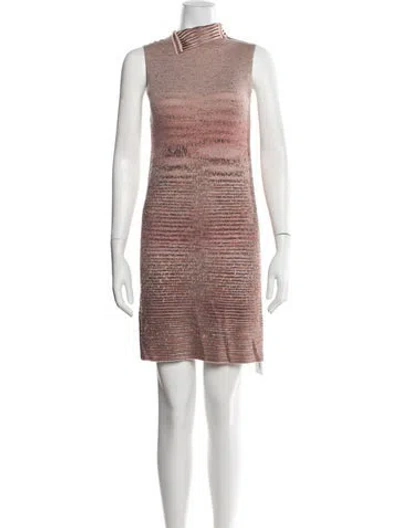 Pre-owned Missoni Striped Mini Dress In Pink