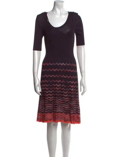 Pre-owned Missoni Striped Mini Dress In Purple