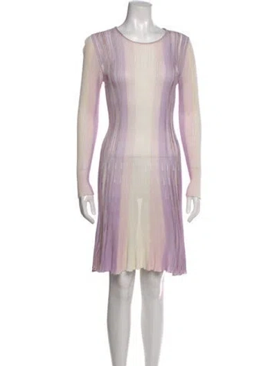 Pre-owned Missoni Striped Mini Dress In Purple