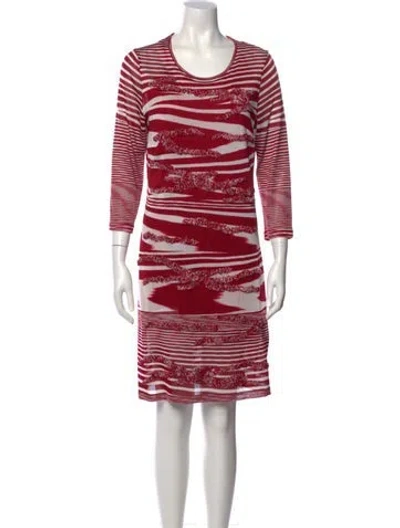 Pre-owned Missoni Striped Mini Dress In Red