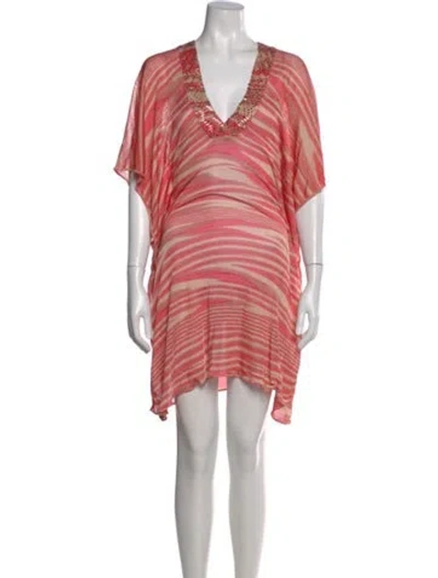 Pre-owned Missoni Striped Mini Dress In Red