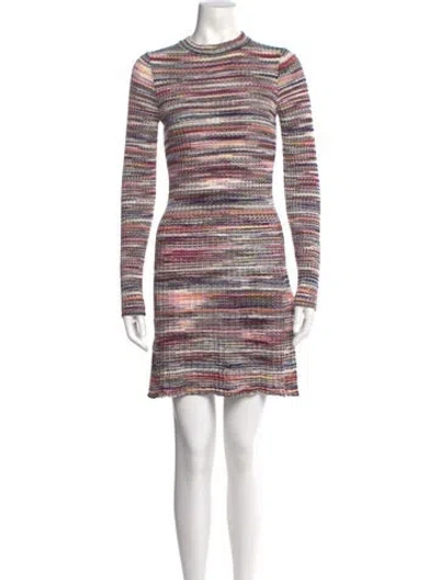 Pre-owned Missoni Striped Mini Dress W/ Tags In Pink