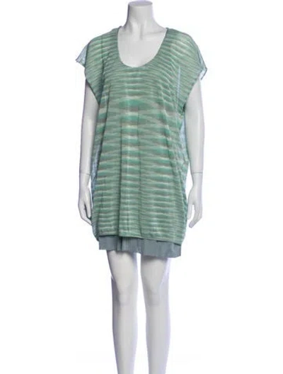 Pre-owned Missoni Striped Mini Dress In White