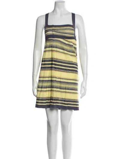 Pre-owned Missoni Striped Mini Dress In Yellow