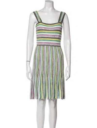 Pre-owned Missoni Striped Mini Dress In Yellow