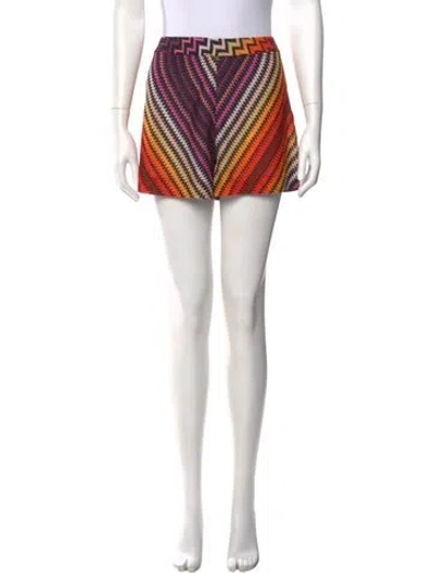 Pre-owned Missoni Striped Mini Shorts In Black