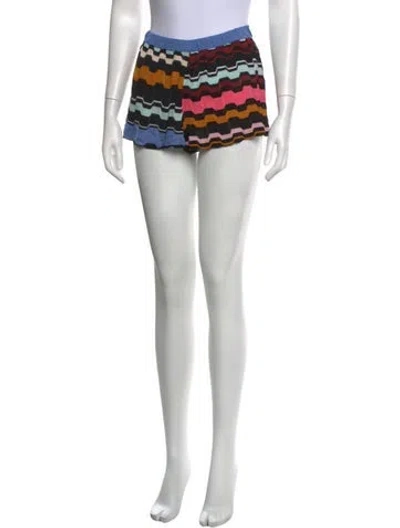 Pre-owned Missoni Striped Mini Shorts In Black
