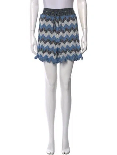 Pre-owned Missoni Striped Mini Shorts In Blue