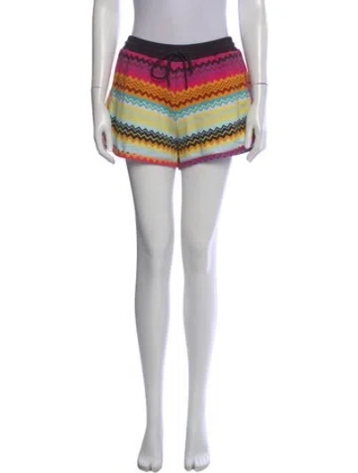 Pre-owned Missoni Striped Mini Shorts In Blue