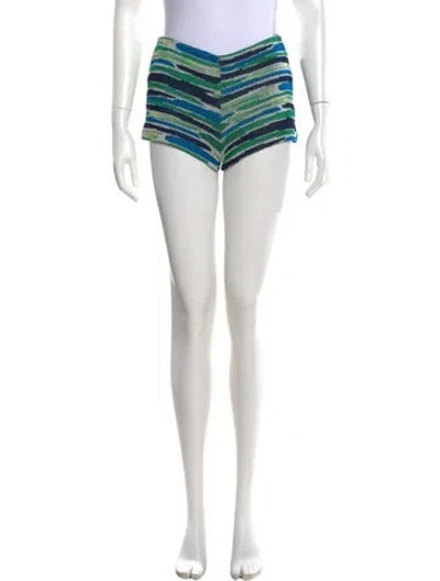 Pre-owned Missoni Striped Mini Shorts In Blue
