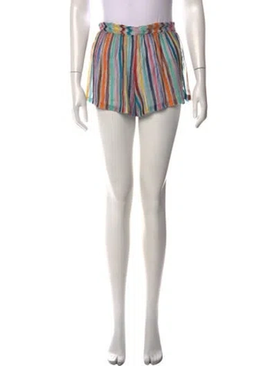 Pre-owned Missoni Striped Mini Shorts In Blue