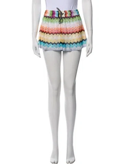 Pre-owned Missoni Striped Mini Shorts In Neutral