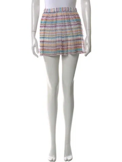 Pre-owned Missoni Striped Mini Shorts In Neutral