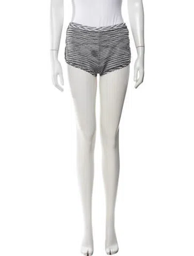 Pre-owned Missoni Striped Mini Shorts In Neutrals