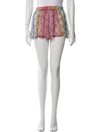 Pre-owned Missoni Striped Mini Shorts In Orange