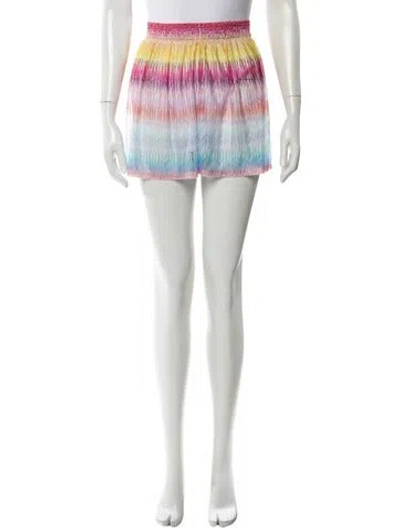 Pre-owned Missoni Striped Mini Shorts W/ Tags In Green