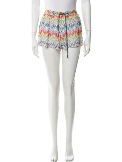 Pre-owned Missoni Striped Mini Shorts In White