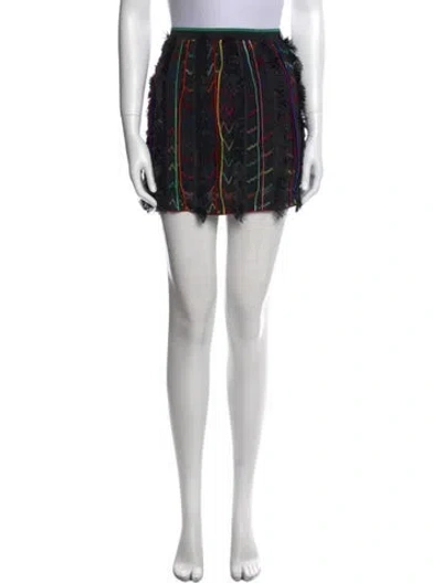 Pre-owned Missoni Striped Mini Skirt In Black