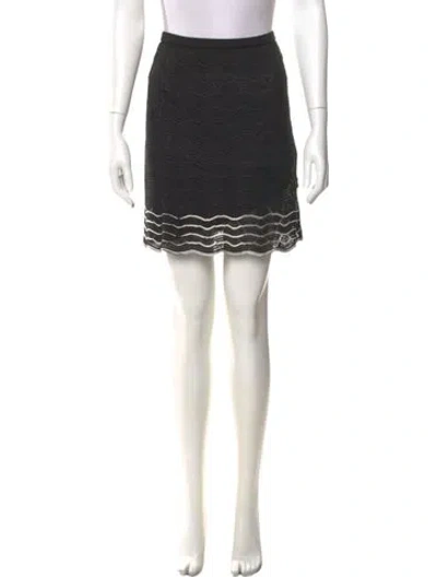 Pre-owned Missoni Striped Mini Skirt In Black