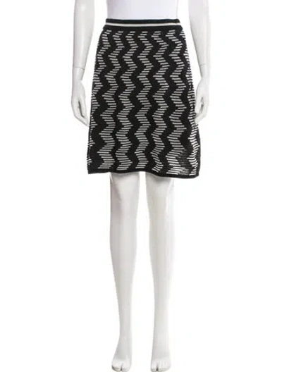 Pre-owned Missoni Striped Mini Skirt In Black