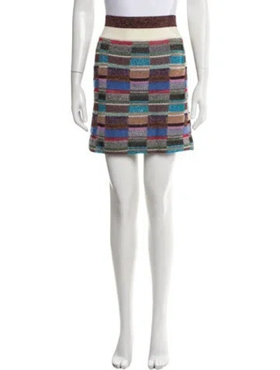Pre-owned Missoni Striped Mini Skirt In Blue