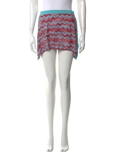 Pre-owned Missoni Striped Mini Skirt In Blue