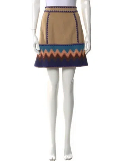 Pre-owned Missoni Striped Mini Skirt In Brown