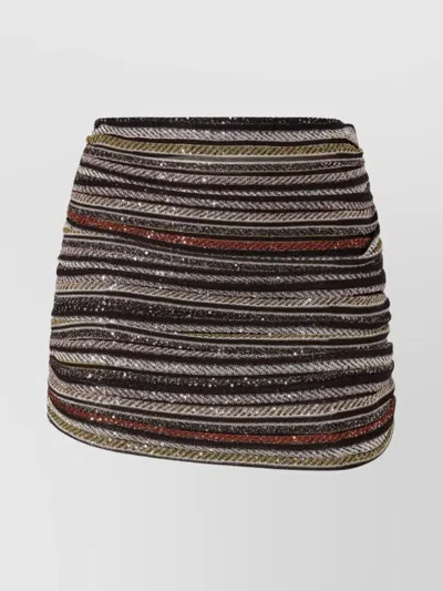 Missoni Striped Mini Skirt Glitter Finish In Black