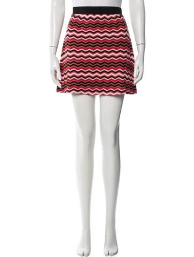 Pre-owned Missoni Striped Mini Skirt In Gold