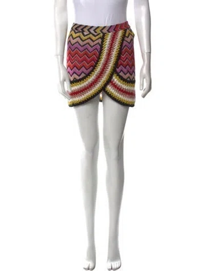 Pre-owned Missoni Striped Mini Skirt In Green