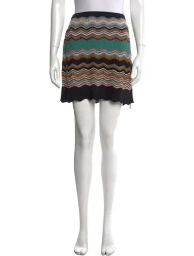 Pre-owned Missoni Striped Mini Skirt In Green