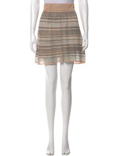 Pre-owned Missoni Striped Mini Skirt In Neutral