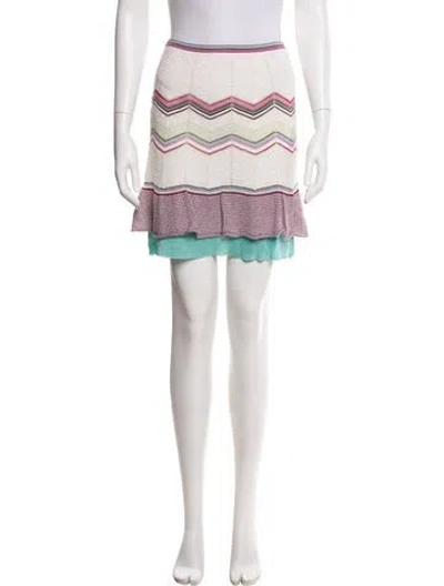 Pre-owned Missoni Striped Mini Skirt In Neutral