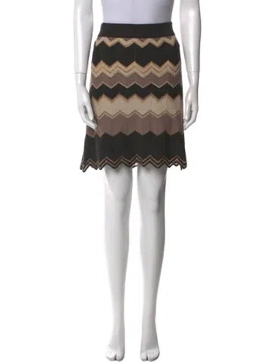 Pre-owned Missoni Striped Mini Skirt In Neutral