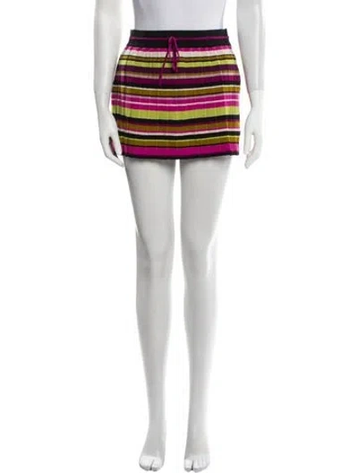 Pre-owned Missoni Striped Mini Skirt In Pink