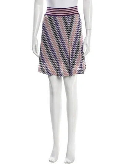 Pre-owned Missoni Striped Mini Skirt In Purple