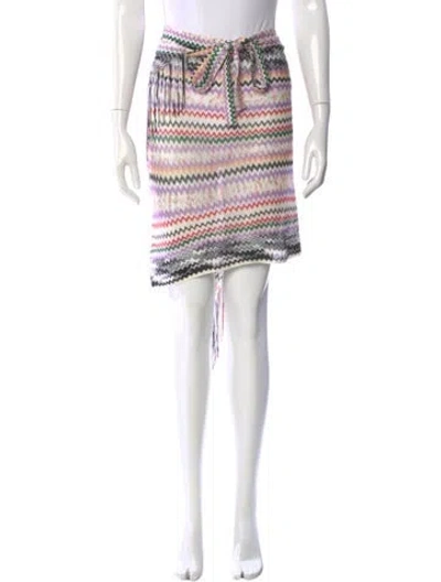 Pre-owned Missoni Striped Mini Skirt In Purple