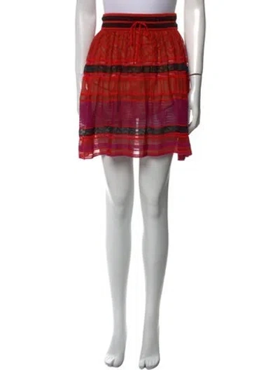 Pre-owned Missoni Striped Mini Skirt In Red