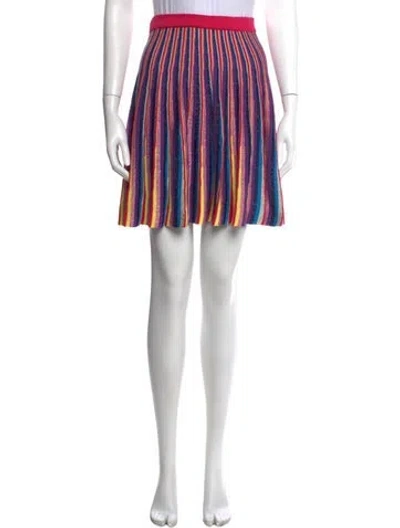 Pre-owned Missoni Striped Mini Skirt W/ Tags In Purple