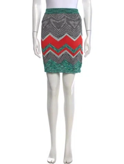 Pre-owned Missoni Striped Mini Skirt In White