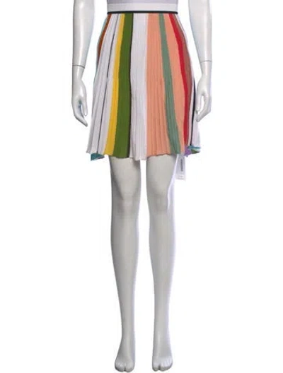 Pre-owned Missoni Striped Mini Skirt In White